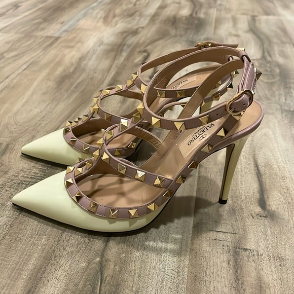 NWT VALENTINO GARAVANI PATENT ROCKSTUD CAGED PUMP 100MM - Picture 6 of 10